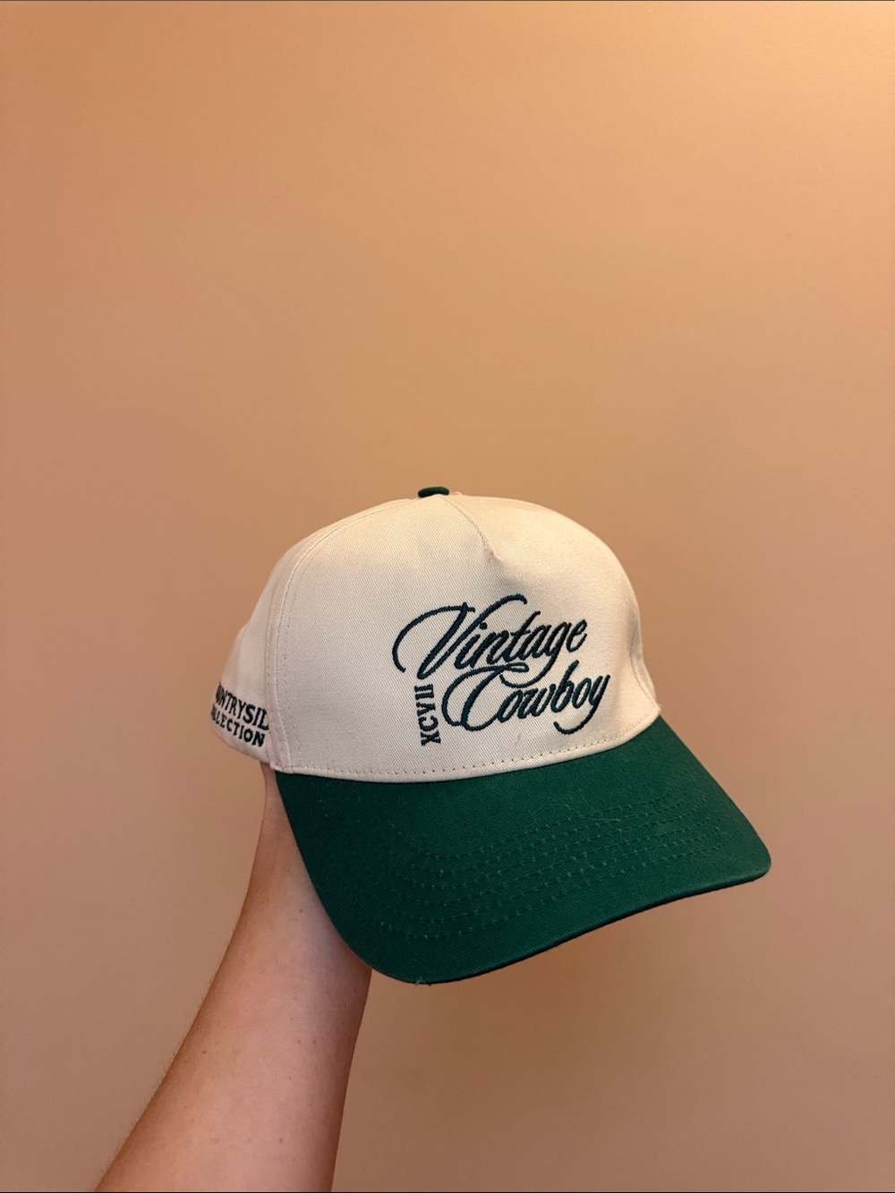 Vintage Cowboy Two-Tone Green & Cream Baseball Cap